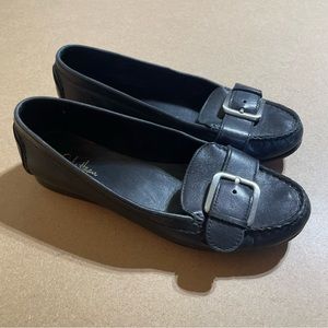Cole Haan Classic Black Leather Loafers with Buckle